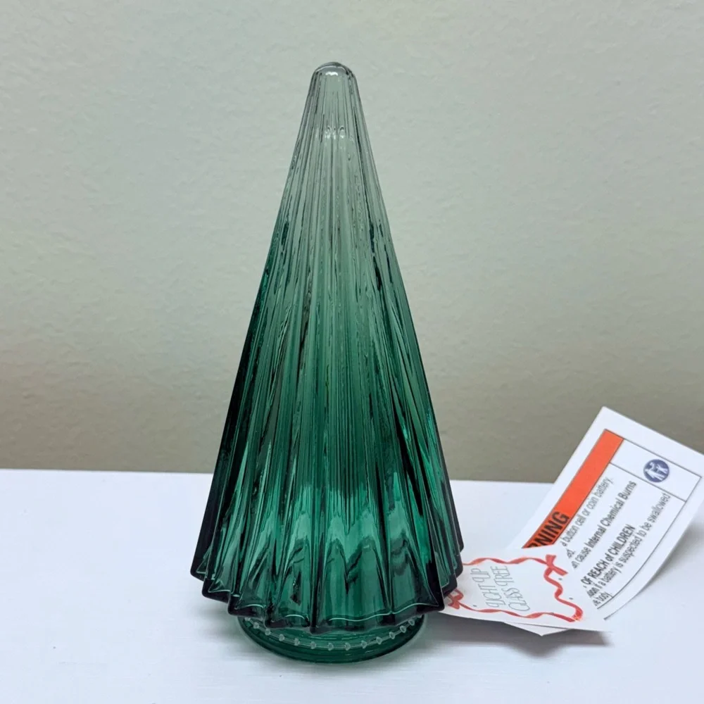 New! Glass LED Tree in Gradient Green from Target Bullseye Playground Holiday
